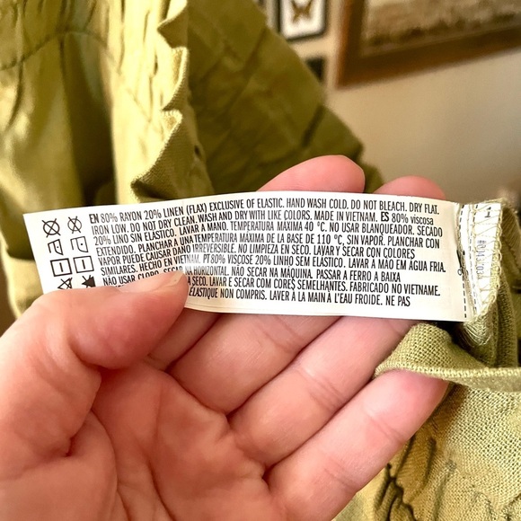 NWT Forever 21 Plus linen blend paper bag shorts 3” inseam SZ 0X olive green - Picture 10 of 10